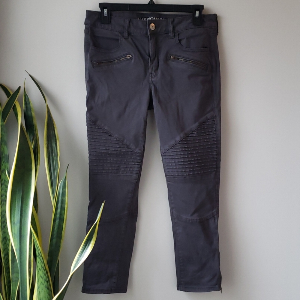 American Eagle Stretch Moto Crop Jegging Jean